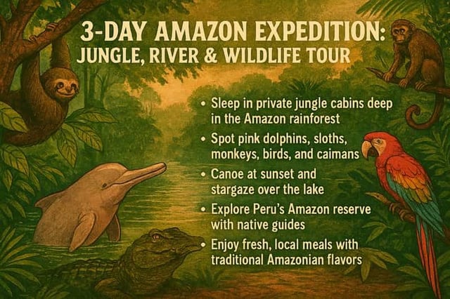 Expédition de 3 jours en Amazonie : jungle, fleuve et faune sauvage