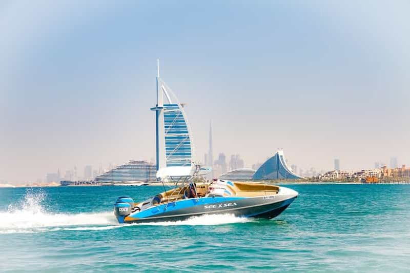 Billet Dubaï : Tour en bateau privé de la marina et visite touristique de Palm Jumeirah