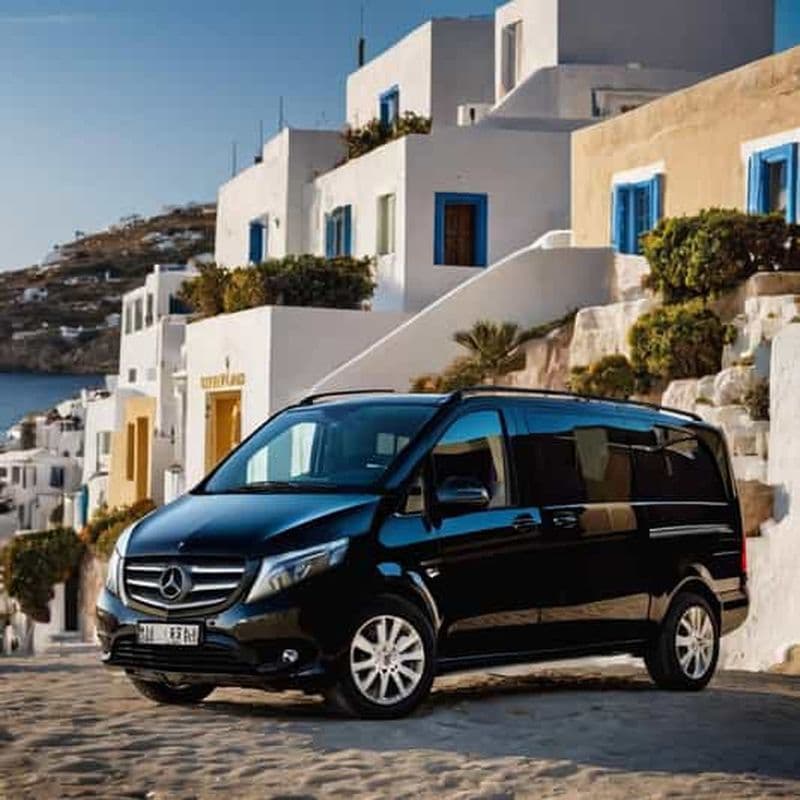 Billet Transfert privé : De l'aéroport au vieux port de Mykonos en minibus