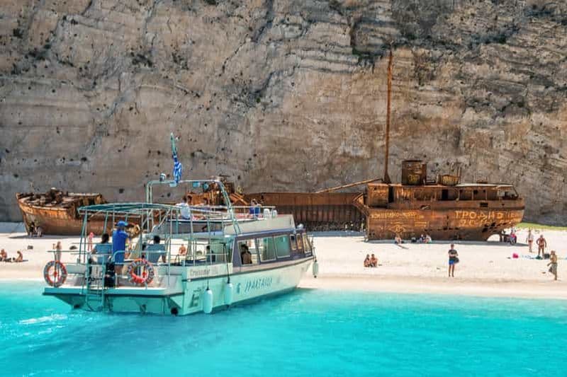 Billet Zante : visite d'une demi-journée à Navagio, grottes bleues et plage blanche