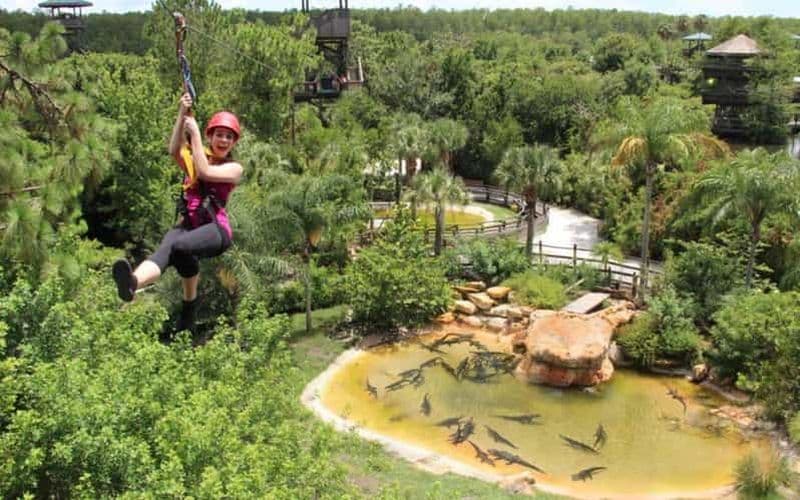 Billet Orlando : Aventure en tyrolienne à Gatorland avec accès au parc pour la journée entière