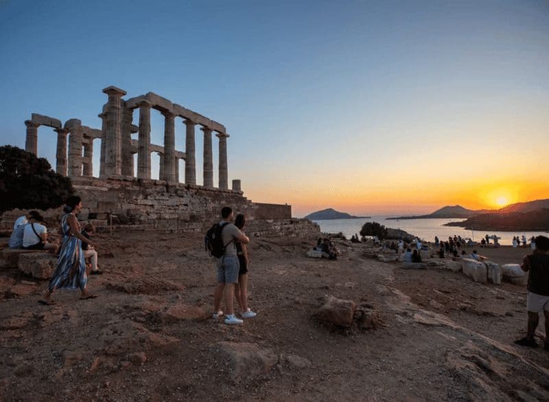 Billet Athènes : Cap Sounion et temple de Poséidon au coucher du soleil