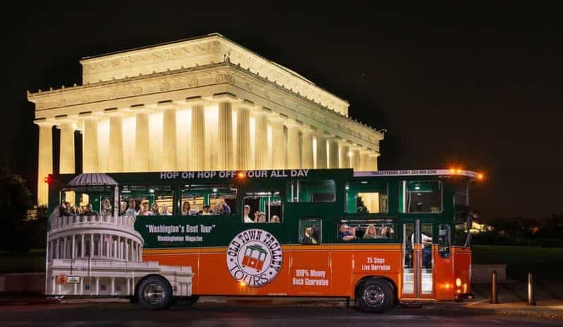 Billet Washington DC : Visite nocturne en trolley des monuments au clair de lune