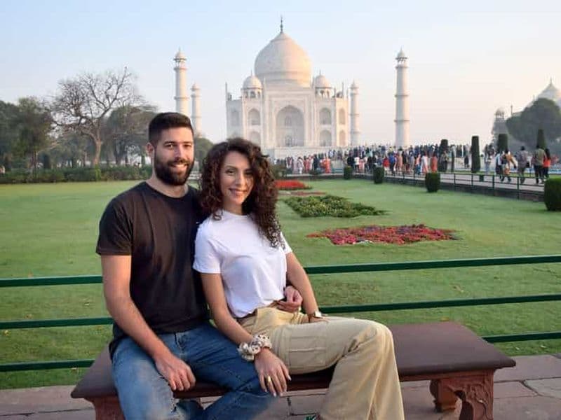 Billet Depuis Delhi : Excursion d'une nuit à Agra (Vue sur le Taj au coucher et au lever du soleil)