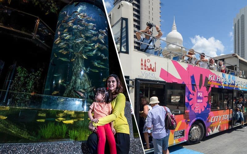 Billet Combo : Billets pour Aquaria KLCC + Visite du bus Hop-On Hop-Off de Kuala Lumpur