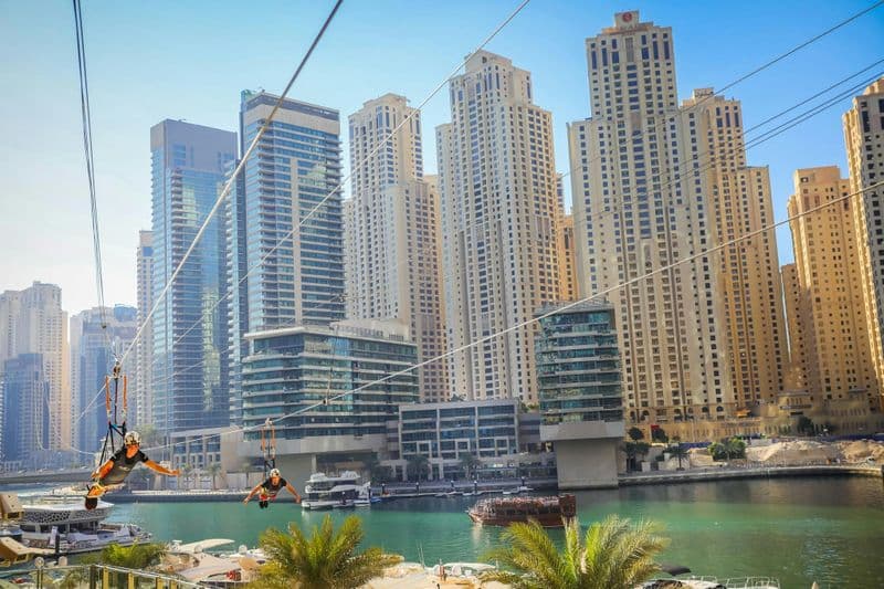 Billet Expérience de tyrolienne XLine à Dubai Marina