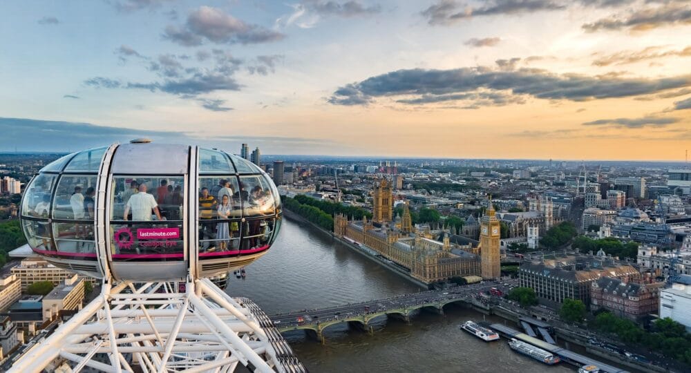Vue sur Big Ben et le Parlement depuis le London Eye